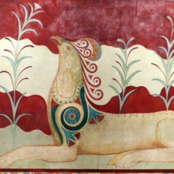 Fragment fresku z pałacu w Knossos