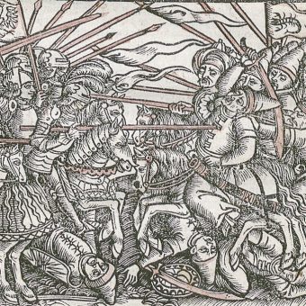 Bitwa Polaków z Tatarami na XVI-wiecznym drzeworycie