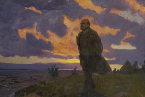Lenin nad rzeką w 1917 roku. Obraz autorstwa Arkadego Ryłowa z 1934 roku.