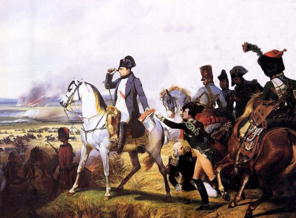 Kolejnych rys w sojuszu z Rosją cesarz Francuzów dopatrzył się w kampanii 1809 roku. Na obrazie Napoleon podczas najważniejszej bitwy tej kampanii - pod Wagram - pędzla Horace'a Verneta.