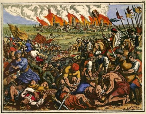 „Wielka klęska chrześcijan pobitych przez Tatarów”. Miedzioryt Matthäusa Meriana Starszego z 1630 roku.