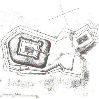 Plan zamku lanckorońskiego wykonany z czasów konfederacji barskiej