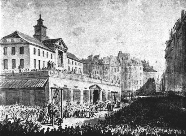 Wieszanie zdrajców na Rynku Starego Miasta w Warszawie. 1794 rok