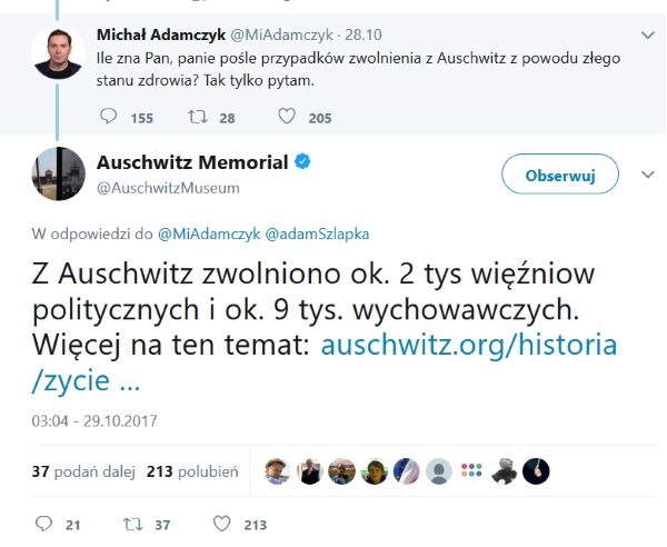 Screen z konta Twitter Michała Adamczyka.