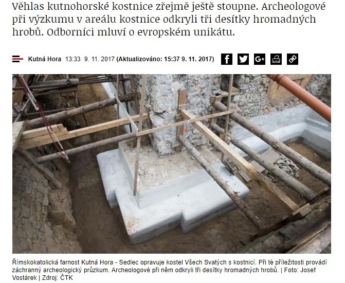 Kutnohoskie stanowisko archeologiczne. Screen ze strony iRozhlas.cz.