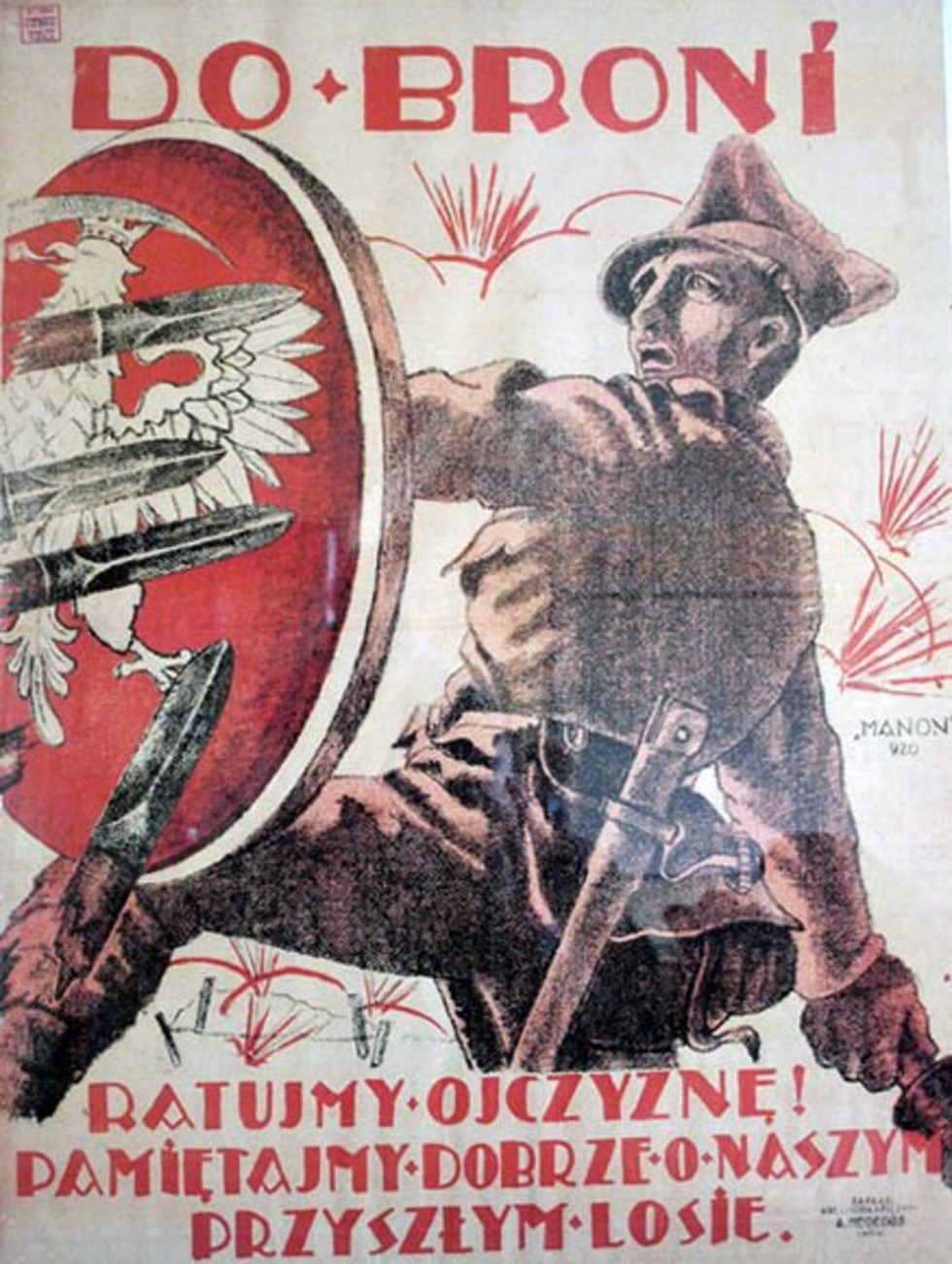 Polski plakat rekrutacyjny z czasów wojny polsko-bolszewickiej. Tak zachęcano mężczyzn do wstępowania w szeregi Wojska Polskiego w lipcu 1920 roku. 