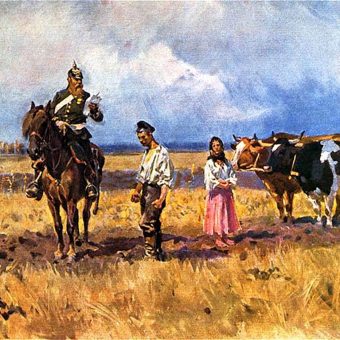 Obraz Wojciecha Kossaka z 1909 roku pt. "Rugi pruskie".