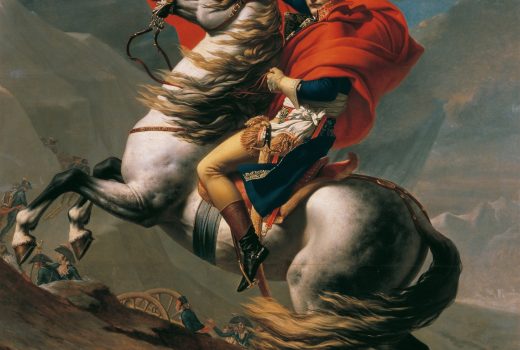 Marengo (lub jeden z jego sobowtórów) na obrazie Jacquesa-Louisa Davida przekracza wraz z Napoleonem Alpy.