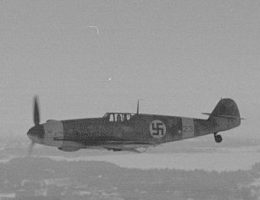 Messerschmitt Bf - 109, podstawowy myśliwiec używany przez Luftwaffe podczas II wojny światowej.