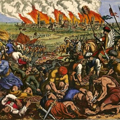 Bitwa pod Legnicą na miedziorycie Matthäusa Meriana Starszego