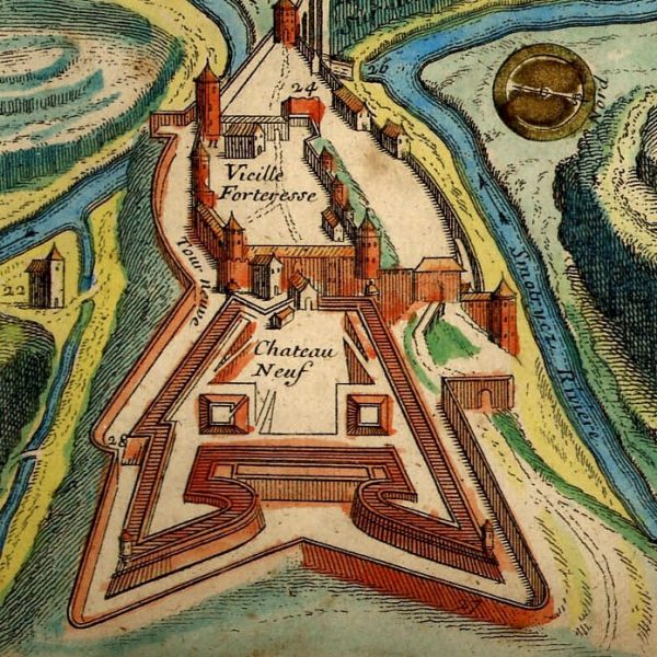 Twierdza w Kamieńcu Podolskim na francuskiej mapie z końca XVII wieku.
