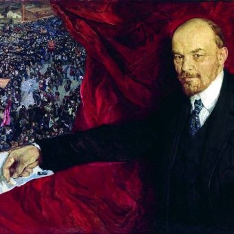 "Lenin i manifestacja", obraz Izaaka Brodskiego.