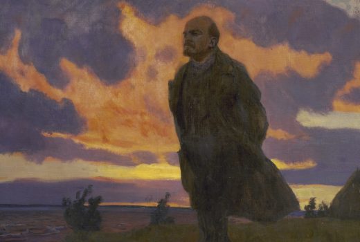 Lenin nad rzeką w 1917 roku. Obraz autorstwa Arkadego Ryłowa z 1934 roku.