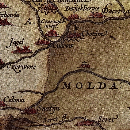 Rzeka Seret na mapie Wacława Grodeckiego z 1571 roku.