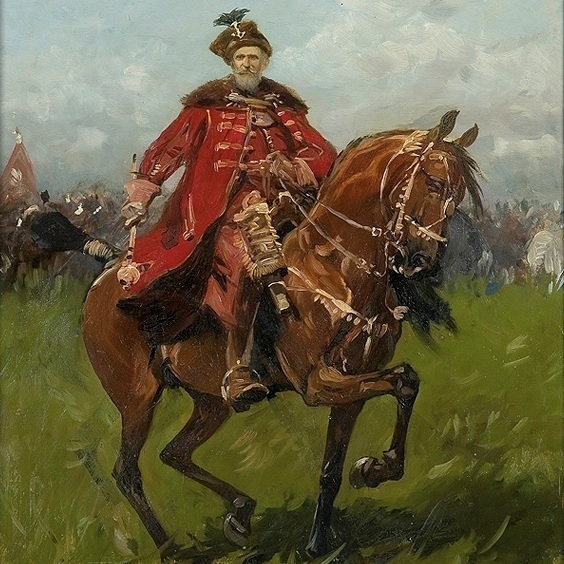 Stefan Czarniecki na koniu