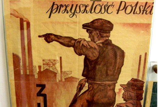 Powojenny plakat propagandowy. (lic. CCA-SA 4.0, autor: Koefbac )
