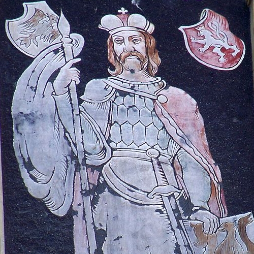 Współczesny mural przedstawiający Władysława I Przemyślidę