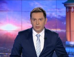 Michał Adamczyk. Kadr z "Wiadomości"TVP.