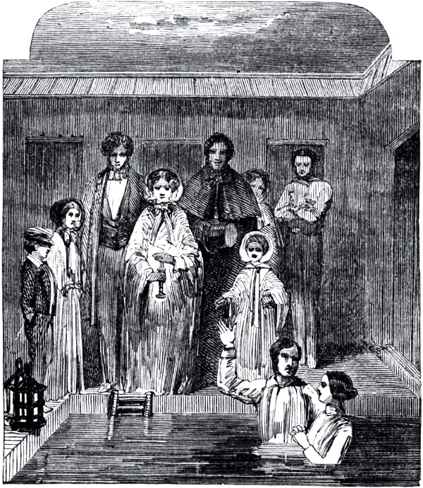 Mormoński chrzest około roku 1850. (fot. domena publiczna).