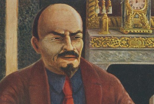 Lenin na pocztówce z 1930 roku autorstwa Karla Grönhagena.