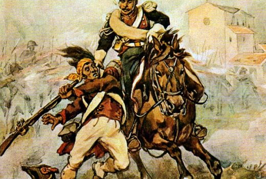Szwoleżer w letnim mundurze polowym na obrazie Juliusza Kossaka (fot. domena publiczna).