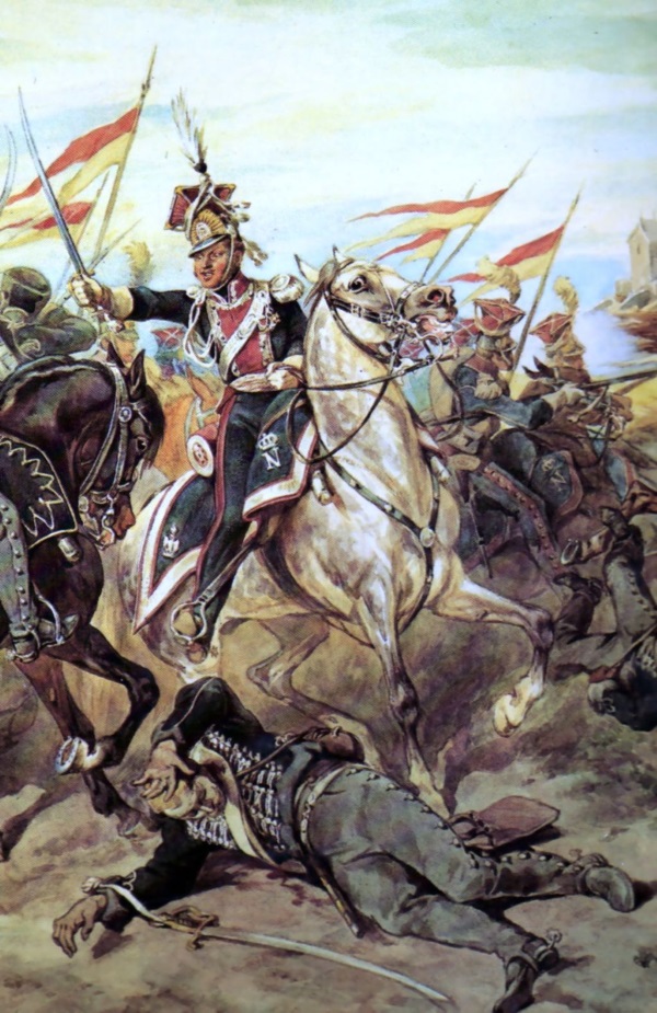 Szwoleżerowie w bitwie, uwiecznieni przez Juliusza Kossaka. (fot. domena publiczna).