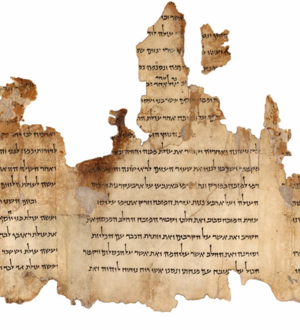 Fragment jednego z najdłuższych zwojów z Qumran (fot. Israel Museum, domena publiczna)