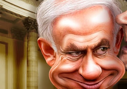 Binjamin Netanjahu na karykaturze politycznej (ryc. DonkeyHotey, lic. CC BY 2.0)