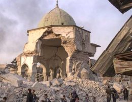 Zniszczenia doknane w Mosulu przez bojowników ISIS, meczet Al Nouri (fot. Tasnim News, lic. CC BY-SA 4.0)