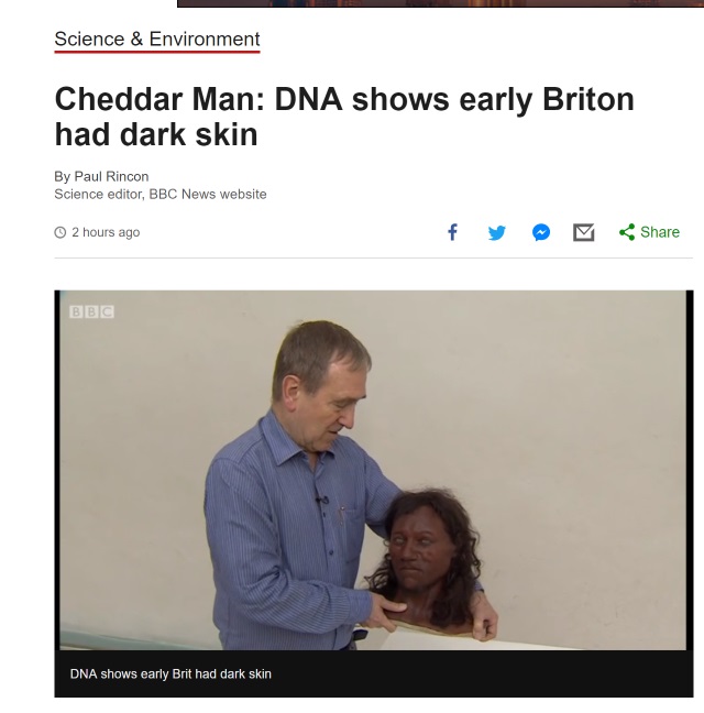 Zrekonstruowana głowa człowieka z Cheddar (fot. screen ze strony bbc.co.uk)