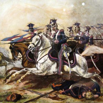 Juliusz Kossak – Szarża jazdy poznańskiej pod Rajgrodem (1886)