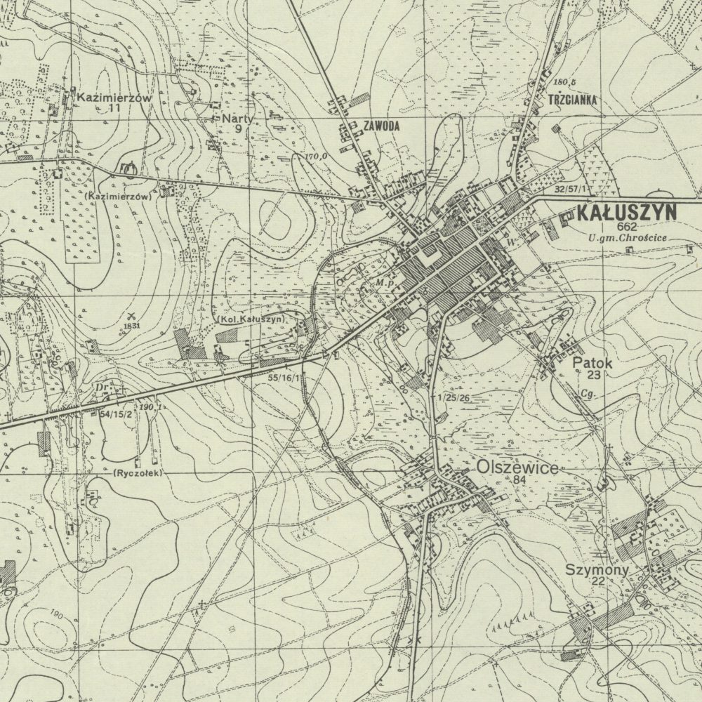 Kałuszyn na późniejszej mapie