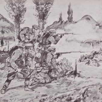 Potyczka pod Jędrzejowem (ilustracja z początku XX wieku)