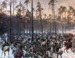 Armat używano już w trakcie powstania listopadowego. Na ilustracji obraz J. Rosena „Bitwa pod Stoczkiem”