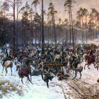 Armat używano już w trakcie powstania listopadowego. Na ilustracji obraz J. Rosena „Bitwa pod Stoczkiem”