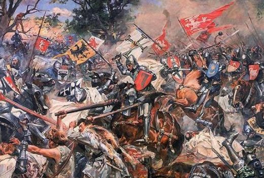 Bitwa pod Grunwaldem na obrazie Wojciecha Kossaka.