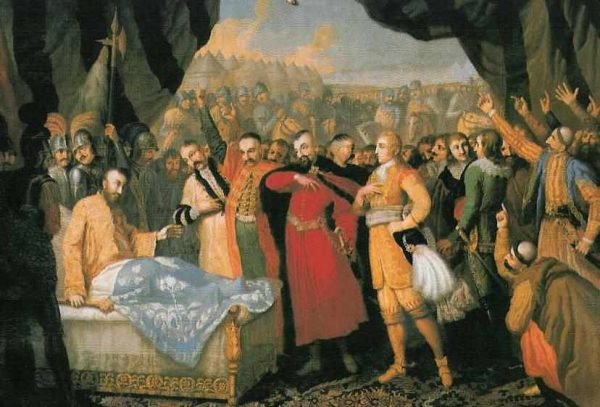 Gdy w 1621 roku doszło do ostatecznego rozstrzygnięcia losów Estonii Chodkiewicz bronił się przed Turkami pod Chocimiem. Na ilustracji obraz Franciszka Smuglewicza przedstawiający śmierć hetmana pod Chocimiem.