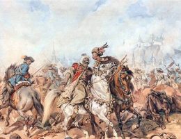 Bitwa pod Parkanami na obrazie Juliusza Kossaka.