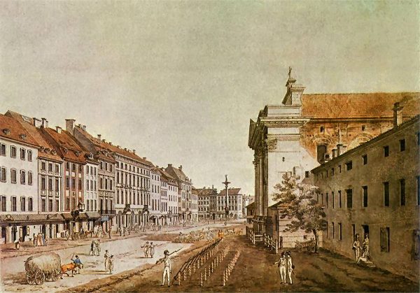 Koniunktura czasów stanisławowskich skończyła się wraz z kryzysem bankowym z 1793 roku. Na ilustracji Warszawa w ostatniej dekadzie XVIII wieku.