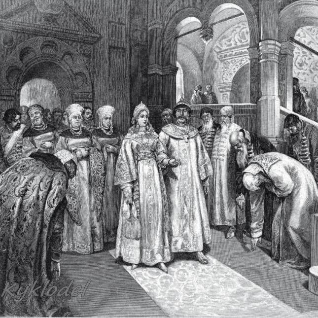 Wasyl III panował w latach 1505-1533. Ilustracja przedstawia jego ślub z drugą żoną, Litwinką Heleną Glińską.