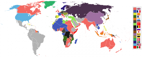 Świat pod koniec XIX wieku był podzielony między potęgi imperialne. Mapa pokazuje stan na 1898 rok.