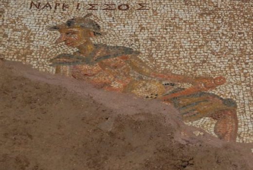 Mozaika przedstawiająca Narcyza, odkryta przez ekipę archeologów z Nebraski (fot. University of Nebraska)
