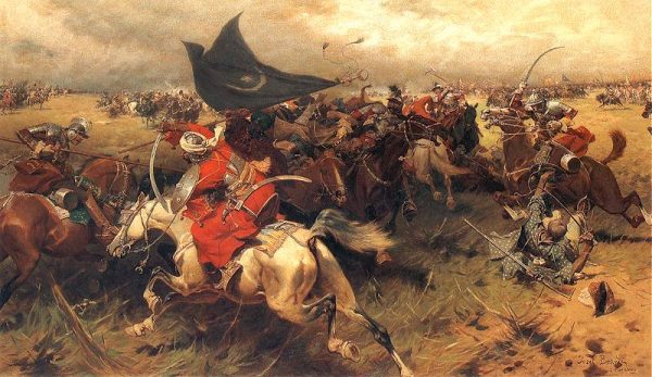 Walka o turecki sztandar na obrazie Józefa Brandta. Walka o turecki sztandar na obrazie Józefa Brandta.