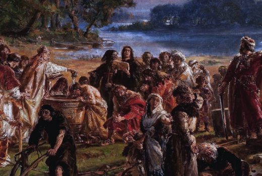 Zaprowadzenie chrześcijaństwa R.P. 965, obraz Jana Matejki z cyklu Dzieje cywilizacji w Polsce (fot. domena publiczna)