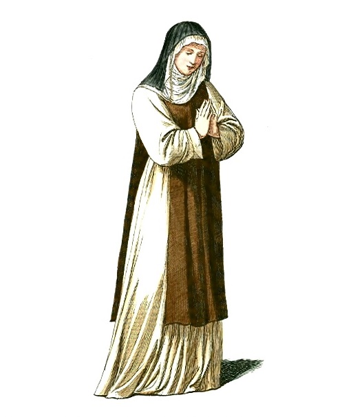 Średniowieczna zakonnica (fot. domena publiczna)