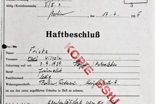 Akta Stasi z 1955 roku dotyczące Wilhelma Fricke (fot. domena publiczna)