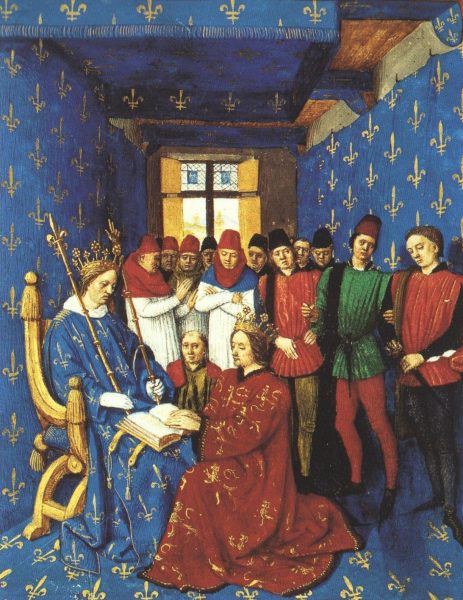 Filip IV (siedzi na tronie) domagał się, aby templariusze zostali poddani torturom. Filip IV (siedzi na tronie) domagał się, aby templariusze zostali poddani torturom.