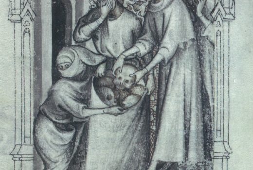 Ludwik IX grzebiący rozkładające się szczątki krzyżowców (fot. domena publiczna)