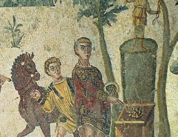 Starożytni Rzymianie często jadali poza domem (na fresku uczta podczas polowania).