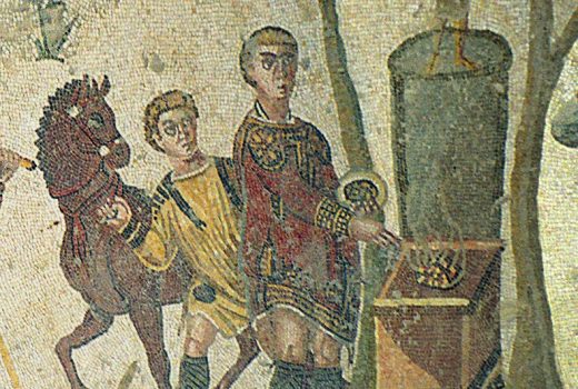 Starożytni Rzymianie często jadali poza domem (na fresku uczta podczas polowania).